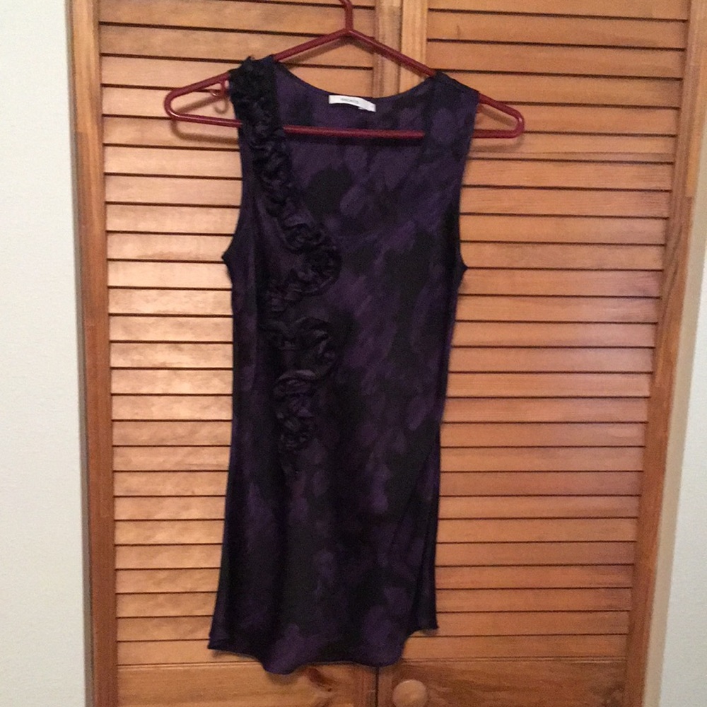 Purple and black tank with rose detail